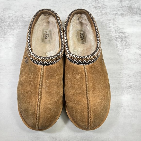 Ugg Tasman Suede Sheepskin Slippers - Men's Size 11 - Picture 7 of 9